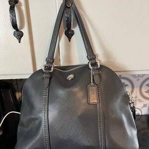 Coach Peyton Cora Domed Satchel black leather 2014
